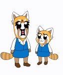  2018 :3 aggressive_retsuko anthro clothing digital_media_(artwork) eyelashes female footwear mammal parody pop_team_epic poptepipic red_panda retsuko sanrio simple_background standing stare tov uniform white_background 