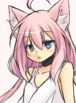  ahoge animal_ears cat_ears commentary_request hinata_channel kitagawa_kagura long_hair low_twintails nekomiya_hinata open_mouth pink_hair solo twintails upper_body vest virtual_youtuber white_vest 