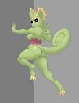  anthro breasts butt female kecleon looking_at_viewer nervous nintendo nude pok&eacute;mon pok&eacute;mon_(species) reptile scalie simple_background solo steamy-totem sweat video_games 