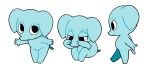  blue_skin chibi crying elephant featureless_chest featureless_crotch female gaturo mammal solo tears 