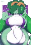  breasts bulge dickgirl dragon green_hair green_skin hair haley_sturmbringer_(character) intersex membranous_wings nomdelights smile solo wings 