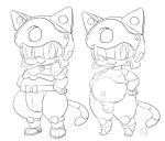  anthro armor balls bell belly big_belly biped cat clothed clothing feline helmet machine male mammal moobs navel nude obese overweight penis robot samurai_pizza_cats speedy_cerviche tatsunoko thick_thighs woory_tama 