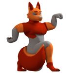  3d_(artwork) barazoku canine digital_media_(artwork) eyes_closed flexing fox mammal marcus_mordecai muscular smile yok 