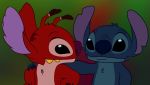  2016 alien antennae black_eyes blue_claws blue_fur blue_nose chest_tuft claws digital_media_(artwork) dipstick_antennae disney experiment_(species) fur hand_on_shoulder head_tuft hi_res kyle_jeffreys leroy_(lilo_and_stitch) lilo_and_stitch looking_at_another multi_arm multi_limb notched_ear purple_nose red_claws red_fur simple_background smile stitch tuft yellow_teeth 