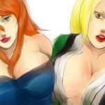  2girls breasts cleavage multiple_girls naruto naruto_shippuuden parochki smile terumi_mei tsunade 