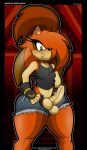  absurd_res anthro big_butt big_penis booty_shorts butt clothed clothing crossdressing daestra_the_hedgehog damian_hodge erection fan_character foreskin girly gloves hedgehog hi_res huge_butt huge_hips male mammal penis piercing solo uncut wide_hips 