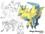  ambiguous_gender black_fur blue_fur canine claws feral fur mammal mega_evolution mega_manectric mightyena ninetales nintendo pok&eacute;mon pok&eacute;mon_(species) red_eyes shiroi video_games yellow_fur 