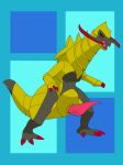  2018 absurd_res animal_genitalia animal_penis baron_montesque cel_shading claws digital_media_(artwork) dragon erection feral genital_slit haxorus hi_res horn looking_down male nintendo nude open_mouth penis pok&eacute;mon pok&eacute;mon_(species) scales scalie simple_background slit solo standing tongue video_games 