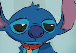  2018 alien black_eyes blue_fur blue_nose collar cropped disney experiment_(species) fur head_tuft icon lilo_and_stitch looking_aside low_res meme notched_ear oriont reaction_image stitch tuft vee_stitch 