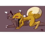  &lt;3 2018 anal anal_penetration anthro antlers blush brown_eyes brown_fur butt cum cum_in_ass cum_inside digital_media_(artwork) dumas duo fur girly horn long_ears male male/male nude open_mouth penetration ral raljoy sex signature simple_background smile tongue 