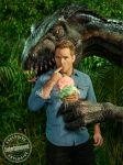  chris_pratt clever_girl dessert dinosaur duo finger_lick food human humor ice_cream jurassic_park jurassic_world licking male mammal owen_grady photo raptor theropod tongue tongue_out 