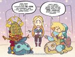  armor clothed clothing crossdressing dreadlockdetective elf gerudo helmet humanoid link nintendo not_furry plushie pointy_ears princess_zelda riju sand_seal shield stick the_legend_of_zelda video_games 