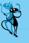  ambiguous_gender demon disenchantment dragonweirdo feline luci_(disenchantment) mammal pose shadow shadow_on_wall simple_background smile solo unknown_species wall_(disambiguation) wall_shadow 