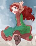  commentary_request curly_hair dragon_quest dragon_quest_vii graphite_(medium) long_hair looking_at_viewer maribel_(dq7) red_hair samuhara solo traditional_media 