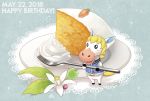  1boy ansoni_(doubutsu_no_mori) blue_background cake carrot dated doubutsu_no_mori epaulettes food furry happy_birthday horse no_humans open_mouth solo tsutsuji_(hello_x_2) 