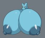  2018 areola big_breasts blue_eyes blue_nipples breasts female huge_breasts humanoid hyper hyper_breasts legendary_pok&eacute;mon looking_at_viewer manaphy nintendo nipples not_furry petronoise pok&eacute;mon pok&eacute;mon_(species) simple_background smile solo video_games yellow_sclera 