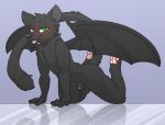  2018 3_toes animal_genitalia anthro backsash balls black_fur blush cat digital_media_(artwork) feline fully_sheathed fur hair heterochromia hindpaw hybrid looking_at_viewer male mammal nude pawpads paws sheath simple_background smile solo toes tongue tongue_out wings 