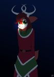  2017 antlers cervine christmas clothing fibs glowing holidays horn looking_at_viewer male mammal reindeer robe st._ruben vector 