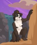  anthro bear breasts claws female fur hair mammal nipples nude panda pandaren ponchuzn pussy solo toe_claws video_games warcraft waterfall 