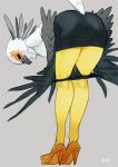 1girl aggresive_retsuko artist_request bird furry panties solo washimi 
