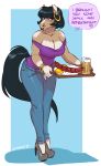 2018 5_fingers anthro black_hair breasts clothed clothing digital_media_(artwork) equine female green_eyes hair horse mammal simple_background smile solo zummeng 