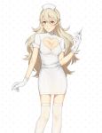  breasts cilkapa dress female_my_unit_(fire_emblem_if) fire_emblem fire_emblem_if hair_between_eyes hair_ornament hairband hat long_hair looking_at_viewer mamkute my_unit_(fire_emblem_if) nurse nurse_cap pointy_ears red_eyes silver_hair simple_background solo stethoscope syringe white_background white_hair 