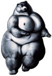  5_fingers 5_toes alpha_channel anthro areola bear big_breasts biped black_nose breasts claws edit female fur greyscale huge_breasts looking_at_viewer mammal meanybeany monochrome navel nipples nude overweight overweight_female solo standing thick_thighs toes voluptuous wide_hips 
