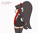  2019 2d_animation animated clothed clothing clothing_lift english_text female gaghiel humanoid legwear looking_at_viewer looking_back loop mawile nintendo panties pok&eacute;mon pok&eacute;mon_(species) short_stack simple_background skirt skirt_lift solo text the_other_half underwear video_games white_background 