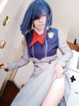 1girl blue_hair cosplay darling_in_the_franxx ichigo_(darling_in_the_franxx) legs photo solo standing usatame 