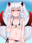  :q albino ass_visible_through_thighs bangs bare_arms bare_shoulders big_hair bikini bikini_pull black_bikini blue_sky blush body_blush breath closed_mouth collarbone commentary_request covered_clitoris cowboy_shot dark_persona day demon_girl demon_horns demon_tail demon_wings dot_nose evo_grim eyebrows_visible_through_hair eyelashes eyes_visible_through_hair fingernails flat_chest front-tie_bikini front-tie_top gradient_horns grim_aloe groin half-closed_eyes hand_under_clothes hand_under_swimsuit heart heavy_breathing highres horns long_hair looking_at_viewer low_wings lowleg lowleg_bikini micro_bikini navel negationtenmaru nose_blush outdoors partially_visible_vulva petite quiz_magic_academy quiz_magic_academy_the_world_evolve raised_eyebrows red_eyes red_horns red_tail red_wings shiny shiny_clothes shiny_skin side-tie_bikini sidelocks sky slit_pupils smile solo standing string_bikini swimsuit tail thigh_gap tongue tongue_out very_long_hair wavy_hair white_hair wings 