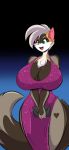  2016 anthro big_breasts big_butt breasts butt calico_cat cat chest_tuft cleavage clothed clothing curvaceous dress feline female green_eyes hair hi_res huge_breasts huge_butt katie_(echodiver) mammal mastergodai short_hair smile solo thick_thighs tuft voluptuous white_hair wide_hips 