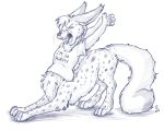  2019 bottomless cheetah clothed clothing felid feline flinters fur hair male mammal open_mouth solo stretching taur whiskers yawn 