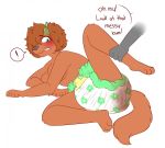  ! anthro big_breasts biped blush breasts canid canine canis clothed clothing dialogue diaper diapered-buns disembodied_hand domestic_dog english_text feces female fur hair mammal messy_diaper scat soiling solo_focus speech_bubble teeth text topless 