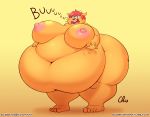  anthro belly belly_slap big_belly big_breasts big_butt biped breasts burping butt caprine deep_navel digital_media_(artwork) english_text female hair hand_on_stomach horn huge_breasts huge_butt hyper hyper_belly hyper_breasts lammy_lamb mammal morbidly_obese navel nekocrispy nude obese orange_skin overweight overweight_female parappa_the_rapper red_hair sheep slap sound_effects standing text thick_thighs um_jammer_lammy video_games wide_hips 
