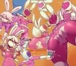  absurd_res all_fours anthro anus armor bodysuit carrot clothed clothing cum doggystyle female food from_behind_position frown fur gloves gun hair handjob helmet hi_res lagomorph low-angle_view male mammal oral penis pinku_(miscon) pussy pussy_juice rabbit rabbit_tail raito_buru_(miscon) ranged_weapon red_eyes rip science_fiction sex shiny simple_background skinsuit spikedmauler sucking text thumbs_up tight_clothing torn_clothing uniform vegetable visor weapon white_fur 