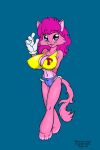  anthro big_breasts breasts cat clothed clothing doug_winger erect_nipples feline female gloves john_barrett looking_at_viewer mammal navel nipples open_mouth roxikat simple_background smile solo 