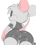  2018 anthro bike_shorts breasts butt camel_toe clothed clothing digital_media_(artwork) eyelashes female grey_eyes low-angle_view mammal mouse rodent shorts signature solo thick_thighs tight_clothing wide_hips worm&#039;s-eye_view xylas 