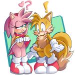  &lt;3 absurd_res amy_rose anthro balls bedroom_eyes blue_eyes bottomless canine chest_tuft clothed clothing clothing_lift dipstick_tail erection female flashing fluffy fluffy_tail footwear fox gloves green_eyes hairband half-closed_eyes hedgehog hi_res male male/female mammal miles_prower multi_tail multicolored_tail no_underwear open_mouth penis precum pussy seductive senshion shocked shoes simple_background skirt skirt_lift sonic_(series) tuft uncut 