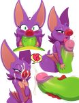  anthro bat bat_wings blush cum digital_media_(artwork) eyelashes fellatio female green_eyes holding_penis humanoid_penis laylee mammal membranous_wings oral penis playtonic_games pose presenting presenting_penis sex short_stack simple_background sssonic2 wings yooka yooka-laylee 