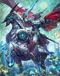  armor armored_boots boots cape cardfight!!_vanguard company_name faceless faceless_male gloves helmet horse lack male_focus official_art polearm shrouded_divine_knight_gablade solo sparkle spear sword weapon 
