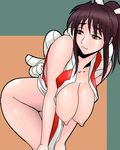  bottomless breasts japanese_clothes large_breasts nipples shiranui_mai solo the_king_of_fighters 