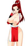  bb breasts breasts_out breasts_outside king_of_fighters large_breasts mai_shiranui open_clothes open_shirt shiranui_mai shirt snk tongue 