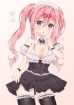  cleavage maid seifuku thighhighs yukina_(black0312) 