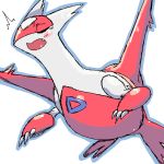  blush blush_stickers chiji claws cute_fangs dragon eyes_closed feral latias legendary_pok&eacute;mon nintendo open_mouth pok&eacute;mon pok&eacute;mon_(species) simple_background solo video_games white_background wings 