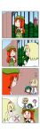  4koma :d =_= ? ^_^ absurdres alice_margatroid animal_ears arm_up arms_behind_back black_ribbon blonde_hair blue_dress blush_stickers braid capelet chibi chinese_clothes closed_eyes comic day dress eyebrows_visible_through_hair fairy_wings flat_cap gate green_hair green_vest hair_ribbon hairband hat highres holding_hands hong_meiling kasodani_kyouko leaning_over lily_white long_sleeves looking_at_another looking_away looking_to_the_side motion_lines multiple_girls neck_ribbon on_head onesie open_mouth outdoors pacifier person_on_head pink_dress pink_ribbon puffy_short_sleeves puffy_sleeves rakugaki-biyori rattle red_hair ribbon scarlet_devil_mansion shanghai_doll short_hair short_sleeves silent_comic smile solid_oval_eyes spoken_person spoken_question_mark spoken_x star touhou tower tree tress_ribbon twin_braids v_arms vest white_capelet white_dress wings 
