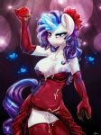  2014 absurd_res anthro anthrofied blue_eyes breasts clothed clothing cum cum_on_breasts cum_on_clothing cum_on_face cum_on_leg cum_on_pussy dimwitdog dress equine female friendship_is_magic hair hi_res horn mammal my_little_pony purple_hair pussy rarity_(mlp) solo unicorn 