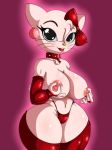  2018 anthro areola armwear big_breasts breasts cat clothing digital_media_(artwork) eyelashes feline female hello_kitty hello_kitty_(character) hi_res huge_breasts looking_at_viewer mammal nipple_pinch nipples pinch sanrio simple_background solo suirano whiskers wide_hips 