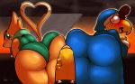  &lt;3 ambiguous_gender anthro ass_to_ass big_butt blush bowser buizel butt clothed clothing cock_ring duo erection female freckles fur green_eyes hair hat hi_res koopa magikoopa male mammal mario_bros nintendo open_mouth orange_fur penis pok&eacute;mon pok&eacute;mon_(species) puffdraws reptile robe scalie swimsuit thick_thighs turtle video_games 