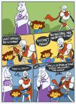  ambiguous_gender angry bone caprine clothed clothing comic english_text eyes_closed female goat hair human male mammal papyrus_(undertale) plumfsh protagonist_(undertale) skeleton text toriel undertale video_games 