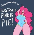  2015 anthro anthrofied clothed clothing digital_media_(artwork) earth_pony english_text equine female friendship_is_magic hi_res horse hugtastic_pinkie_pie mammal my_little_pony pinkie_pie_(mlp) pony solo somescrub text thick_thighs voluptuous wide_hips 